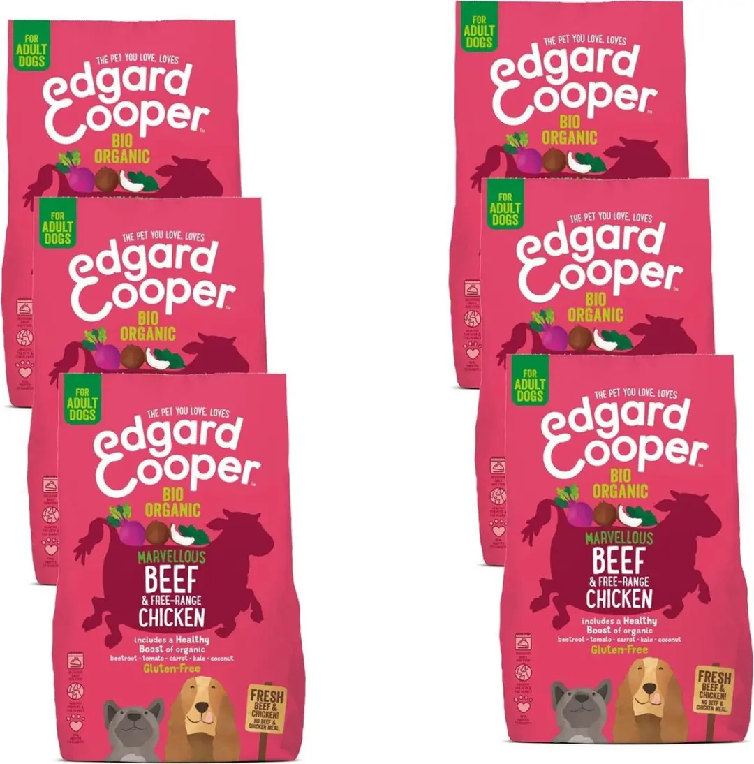 Edgard & Cooper Bio Rund & Kip & Rode Biet Hondenvoer - 6x700g