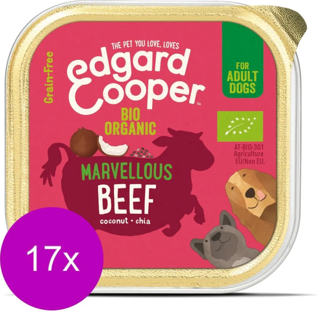 Edgard & Cooper Kuipje Honden Natvoer Bio Rund 17x 100g - afbeelding 6 van 6