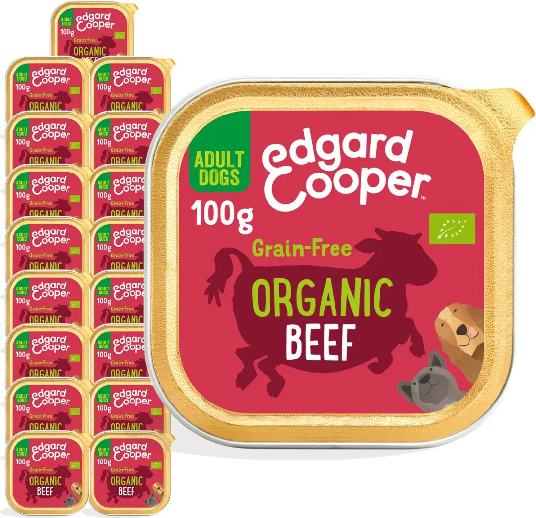 Edgard & Cooper Kuipje Honden Natvoer Bio Rund 17x 100g