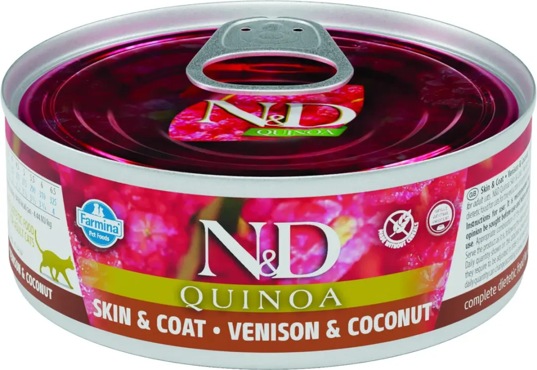 N&D Quinoa natvoeding voor de kat Skin & Coat Hert 80 gr.