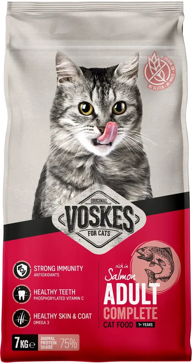Voskes Kattenbrokken Adult Zalm 7 kg