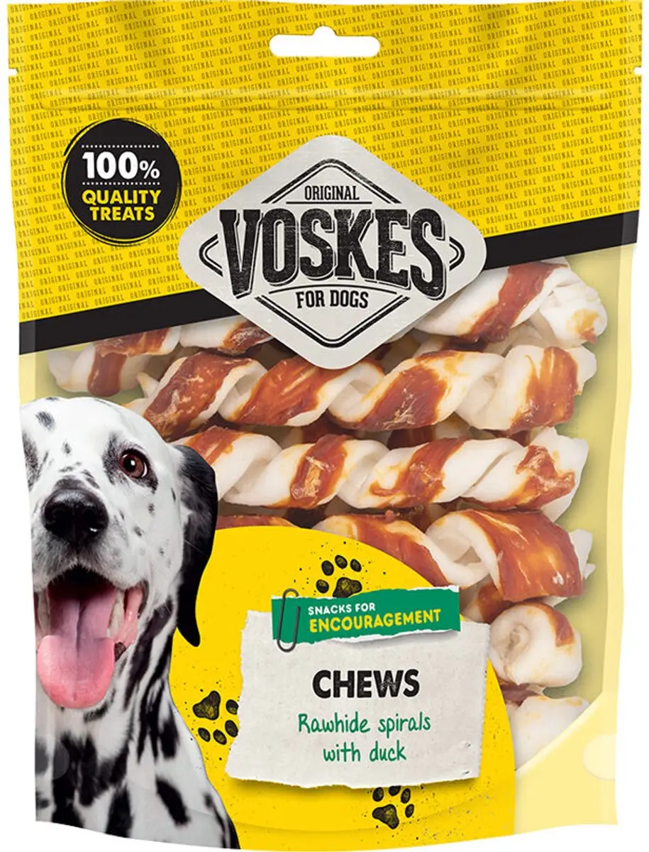 Voskes Hondensnacks Spiralen Runderhuid & Kip - 20 Stuks