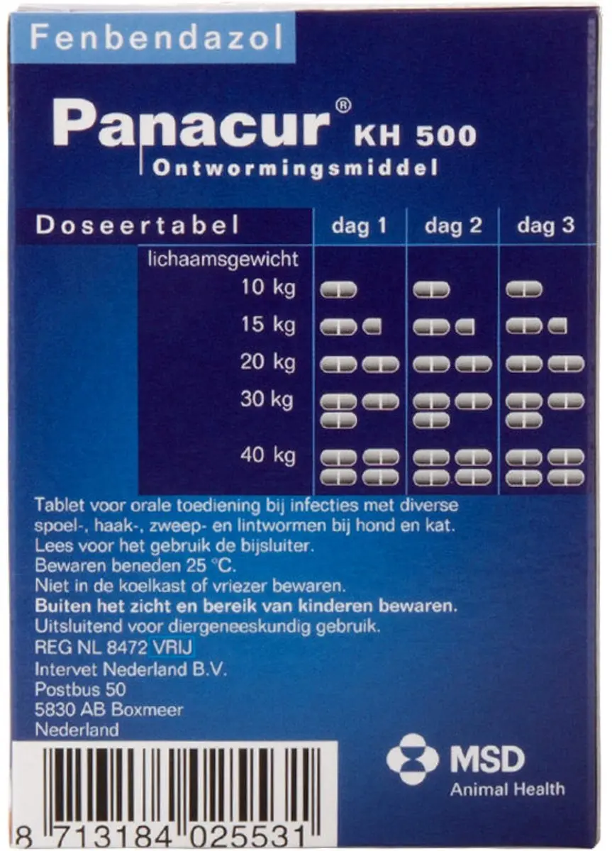 Panacur Ontworming Hond & Kat 10 Tabletten