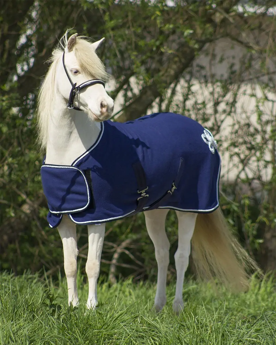 QHP Fleecedeken Ornament Falabella Donkerblauw-zilver - XS - afbeelding 3 van 6