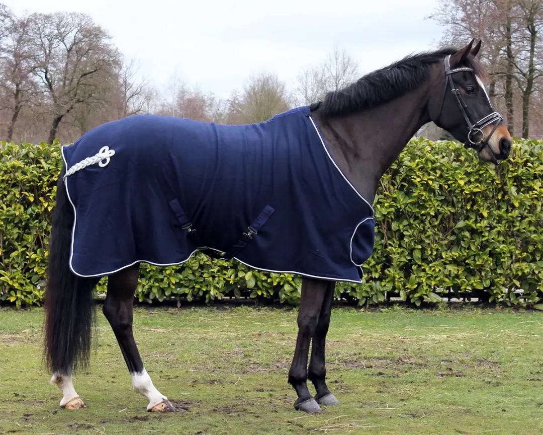 QHP Fleecedeken Ornament Falabella Donkerblauw-zilver - XS - afbeelding 6 van 6