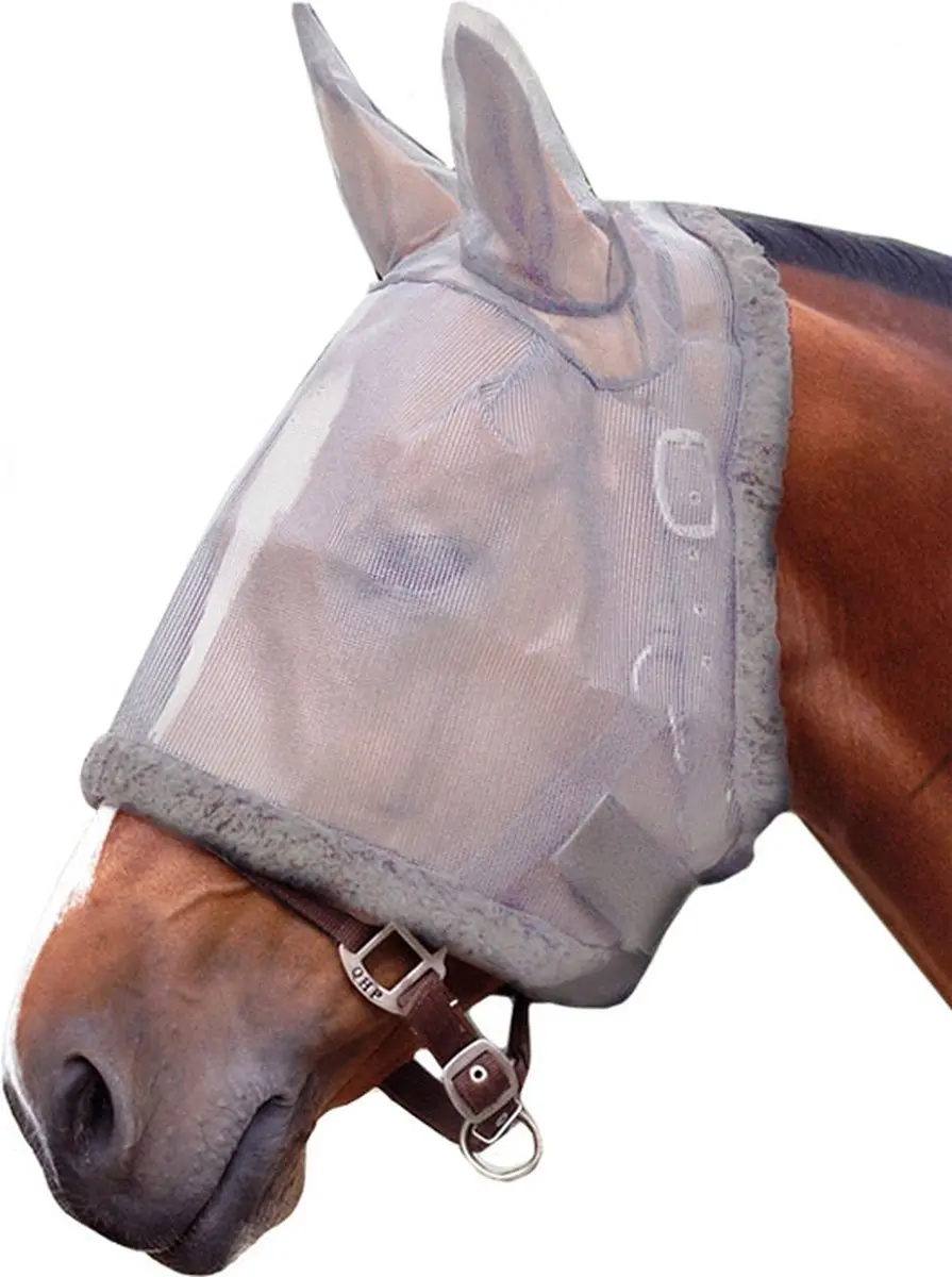 QHP Vliegenmasker Met Oren Grijs - Pony - afbeelding 3 van 4