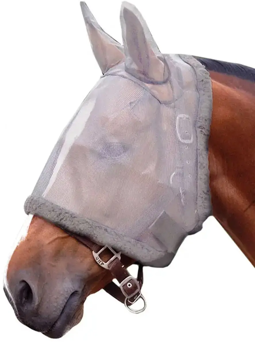 QHP Vliegenmasker Met Oren Grijs - Pony - afbeelding 4 van 4