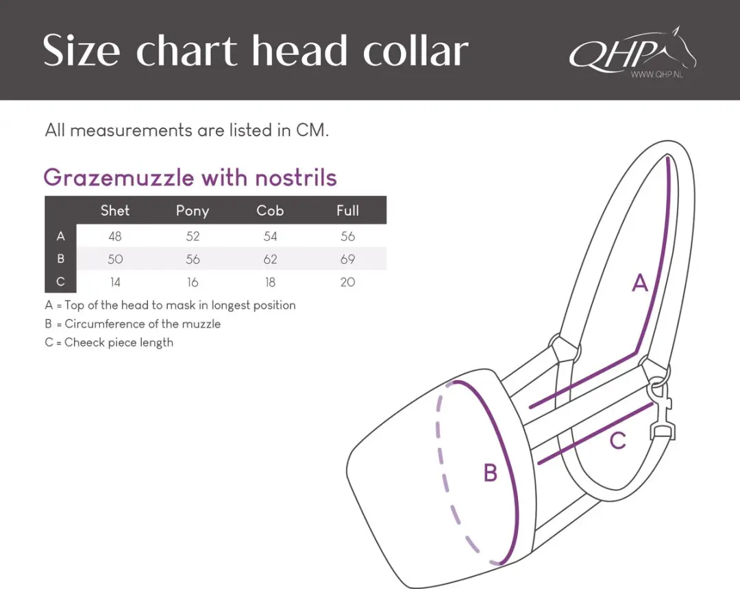 QHP Graasmasker Zwart - Maat Cob