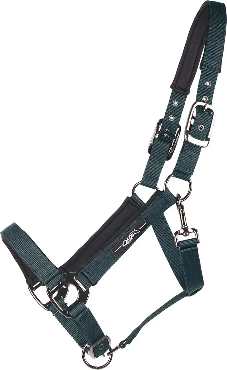 QHP Halster Deluxe Donkergroen - Pony