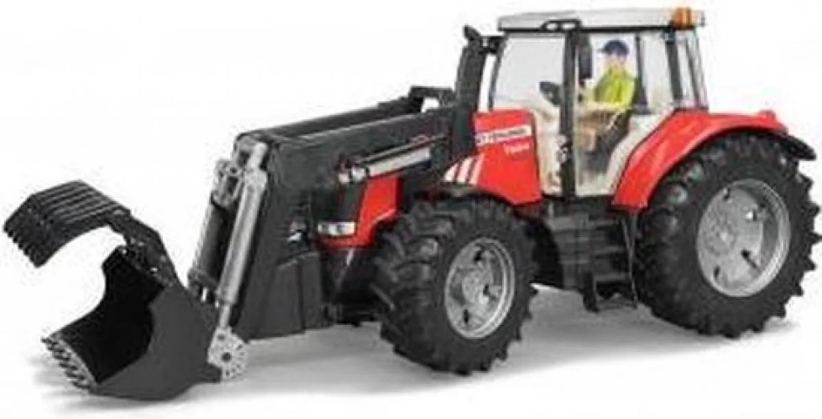 Bruder Massey Ferguson 7624 Tractor met Voorlader - BR3047 - Rood/Zwart