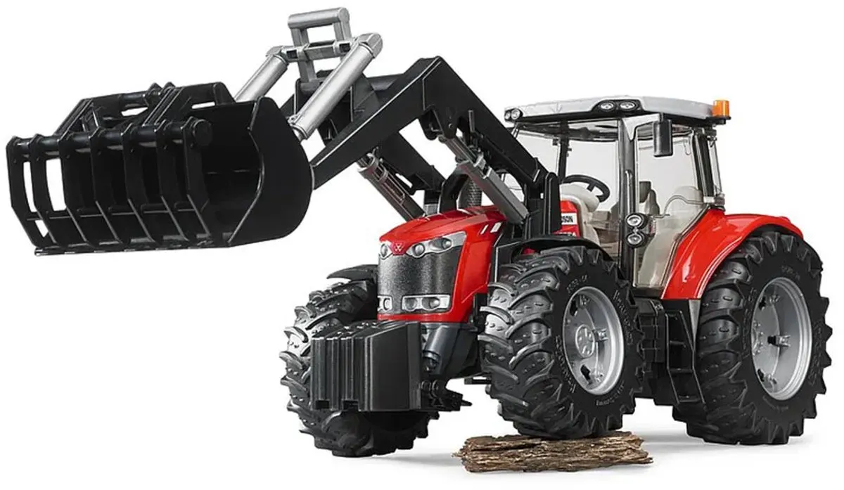 Bruder Massey Ferguson 7624 Tractor met Voorlader - BR3047 - Rood/Zwart