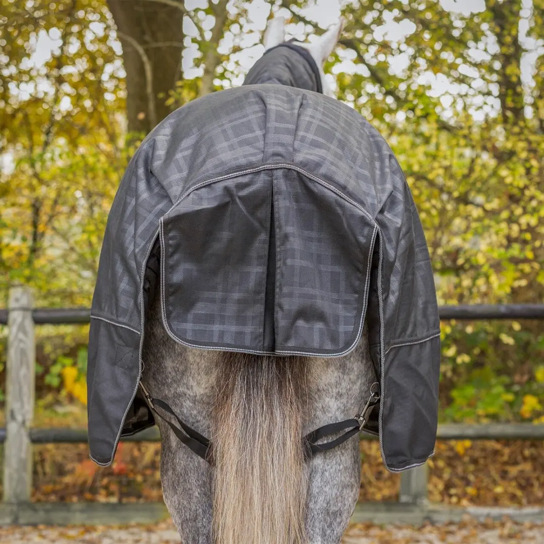 QHP Regendeken Turnout Collection 300g - 195cm - Zwart - afbeelding 5 van 6