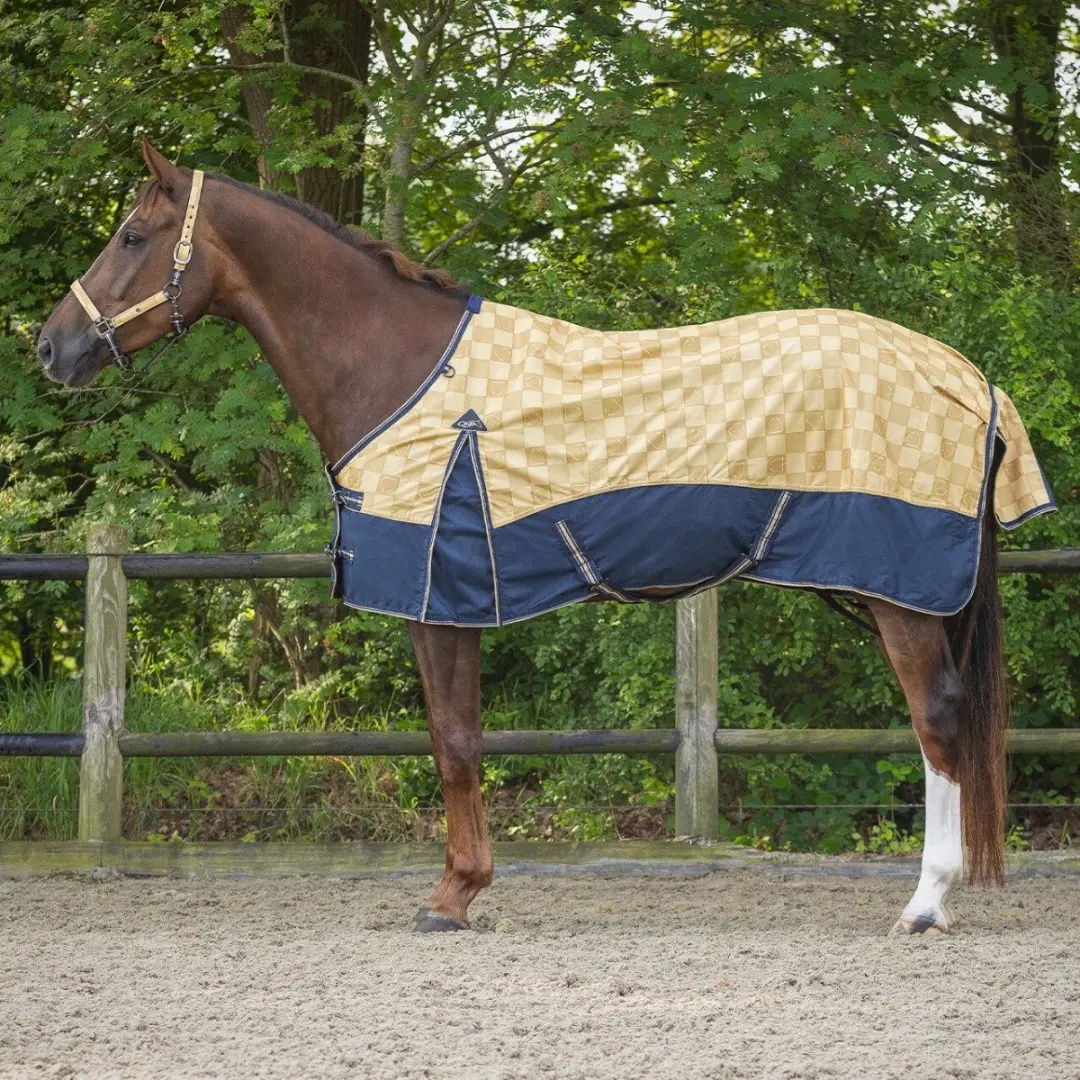 Regendeken luxe 0 gram Met fleece voering Sandy Beach paardendeken