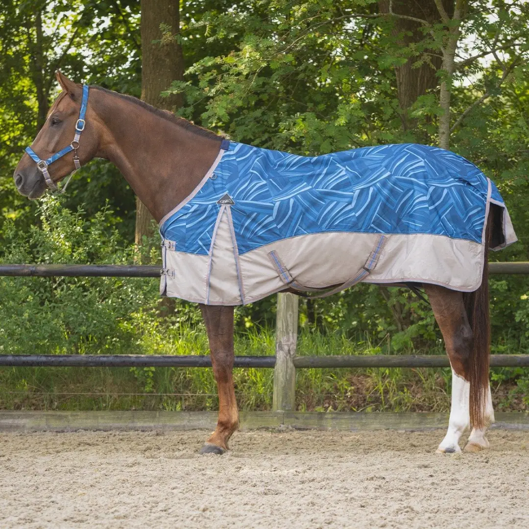 QHP Regendeken TurnOut Collection 0gram - 215cm - Blauw - afbeelding 3 van 6