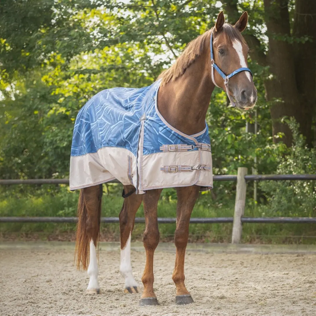 QHP Regendeken TurnOut Collection 0gram - 215cm - Blauw - afbeelding 4 van 6