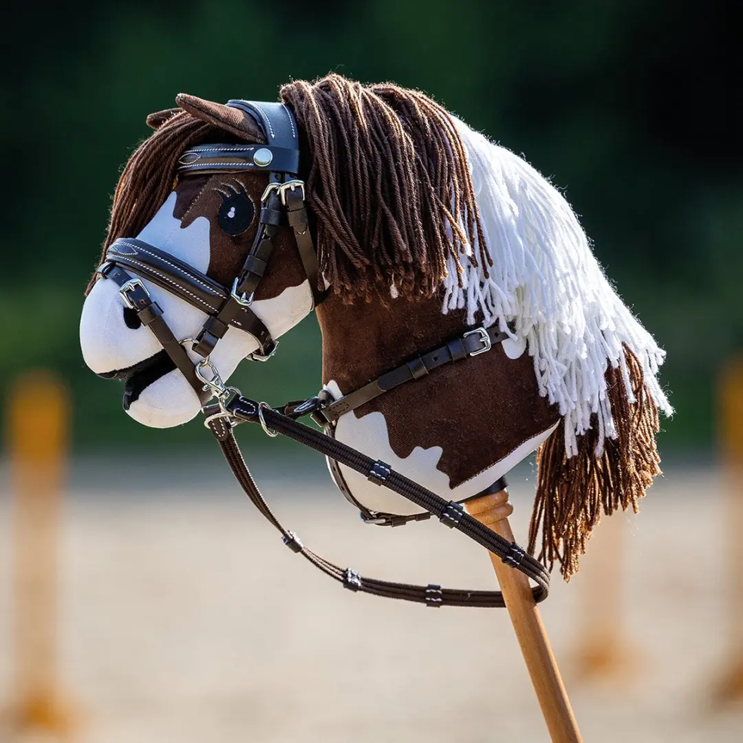 QHP Hobby Horse Hoofdstel Luxe - Donkerbruin
