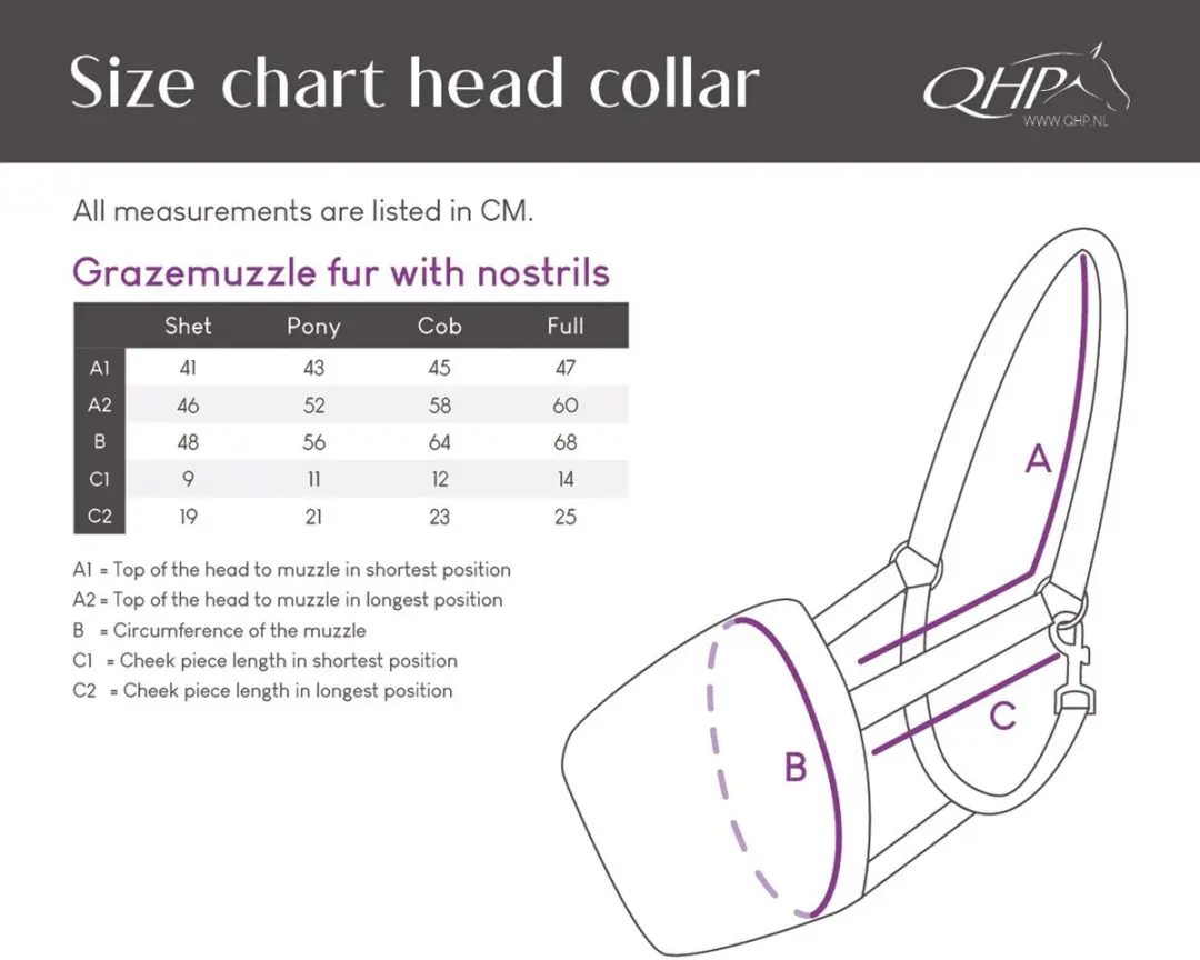 QHP Graasmasker Bont Pony - Zwart