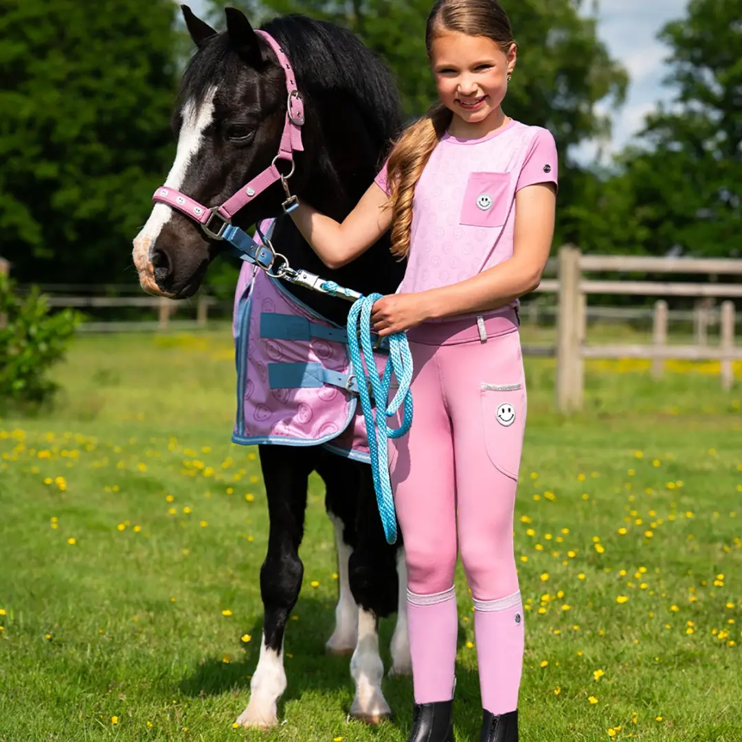 QHP Halster Rosalynn Roze/Blauw - Pony Full - afbeelding 6 van 6