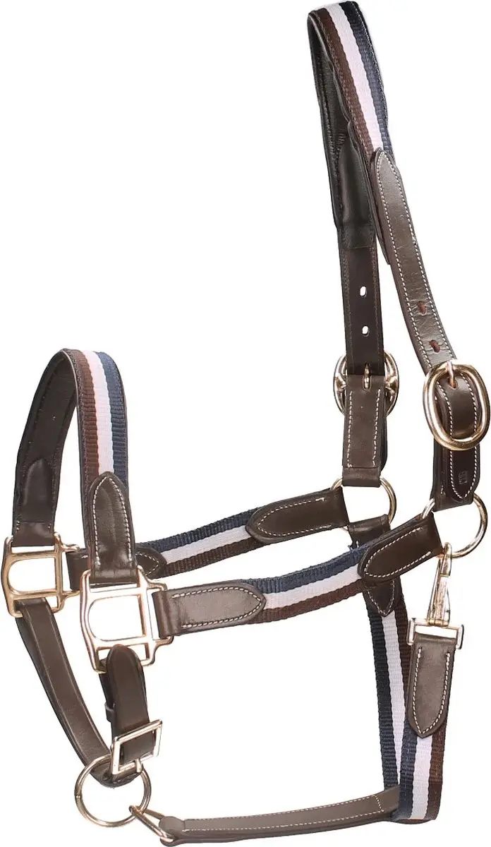 Horsegear Finn Halster - Cob - Donkerblauw-bruin
