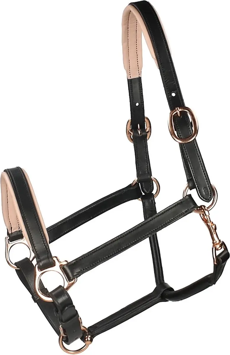 Horsegear Halster Full - Zwart-goud