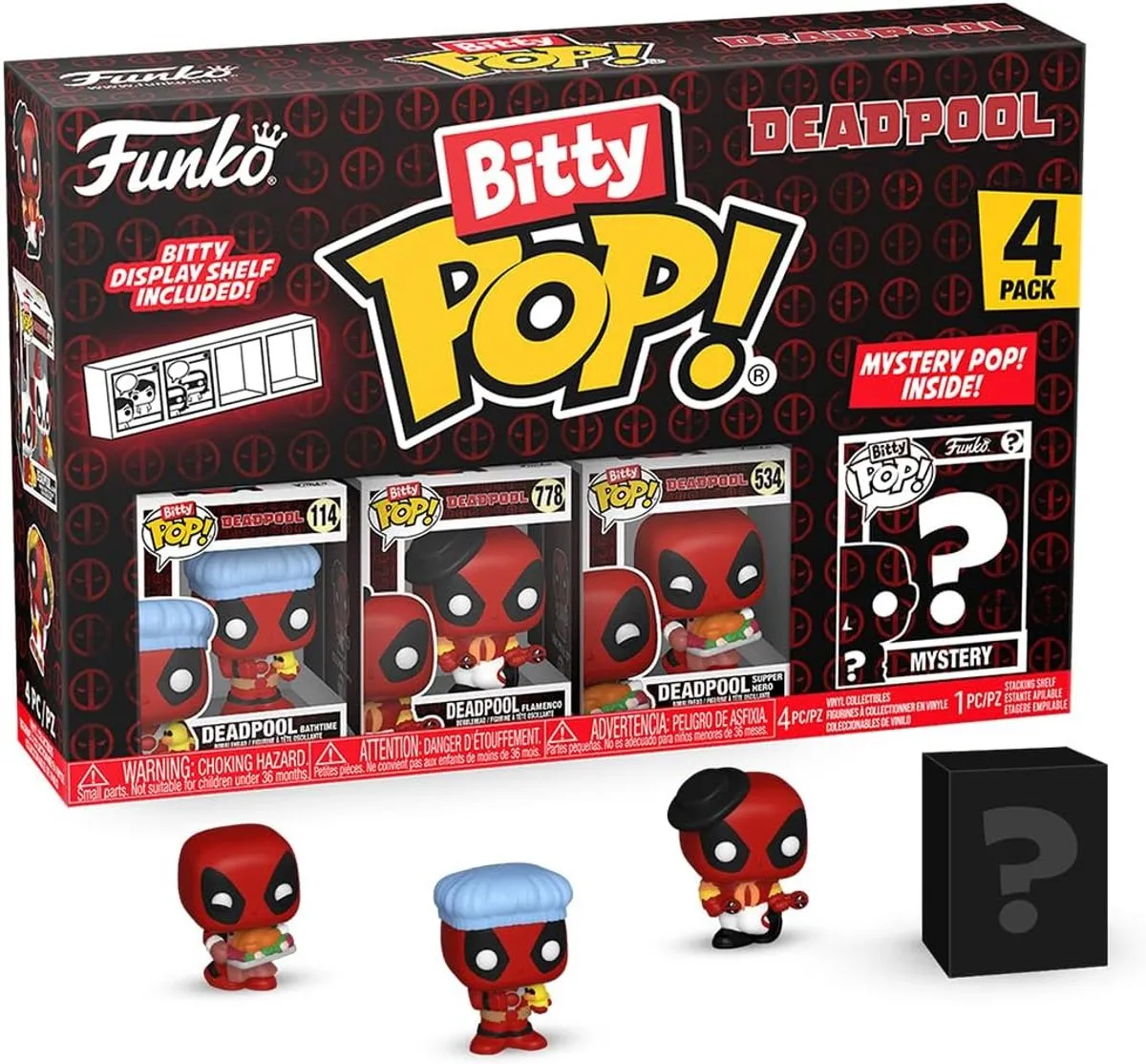 Funko Bitty Pop! Marvel Deadpool Bathtime - 4 Stuks