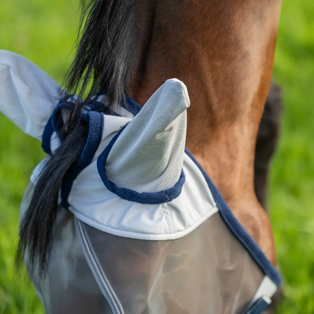 Horsegear Vliegenmasker Met Oren Grijs - Pony