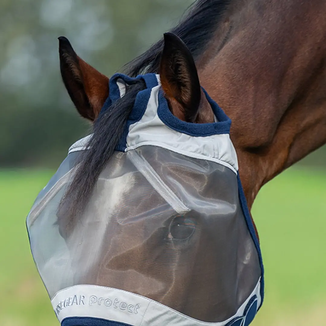 Horsegear Vliegenmasker Met Oren Grijs - Pony