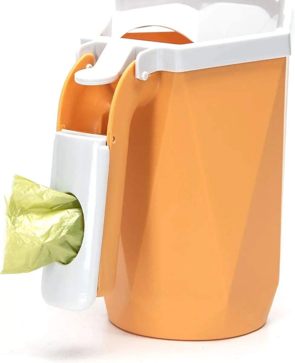 Nobleza Kattenbakschep met Opvangbak - 2-in-1 - Oranje/Oker/Wit