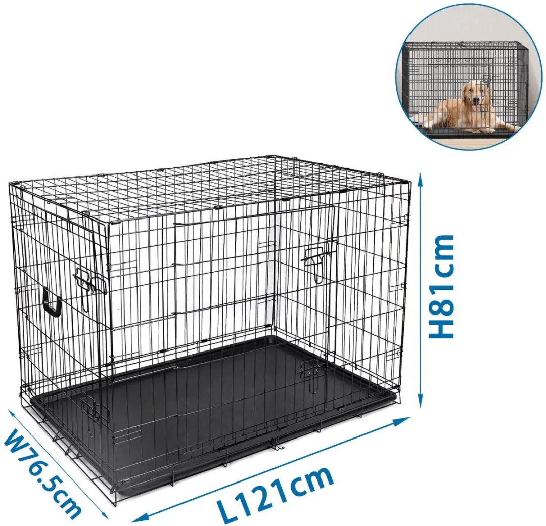 Nobleza Hondenbench XXL - 2 Deuren - 121x76,5x81cm - Zwart