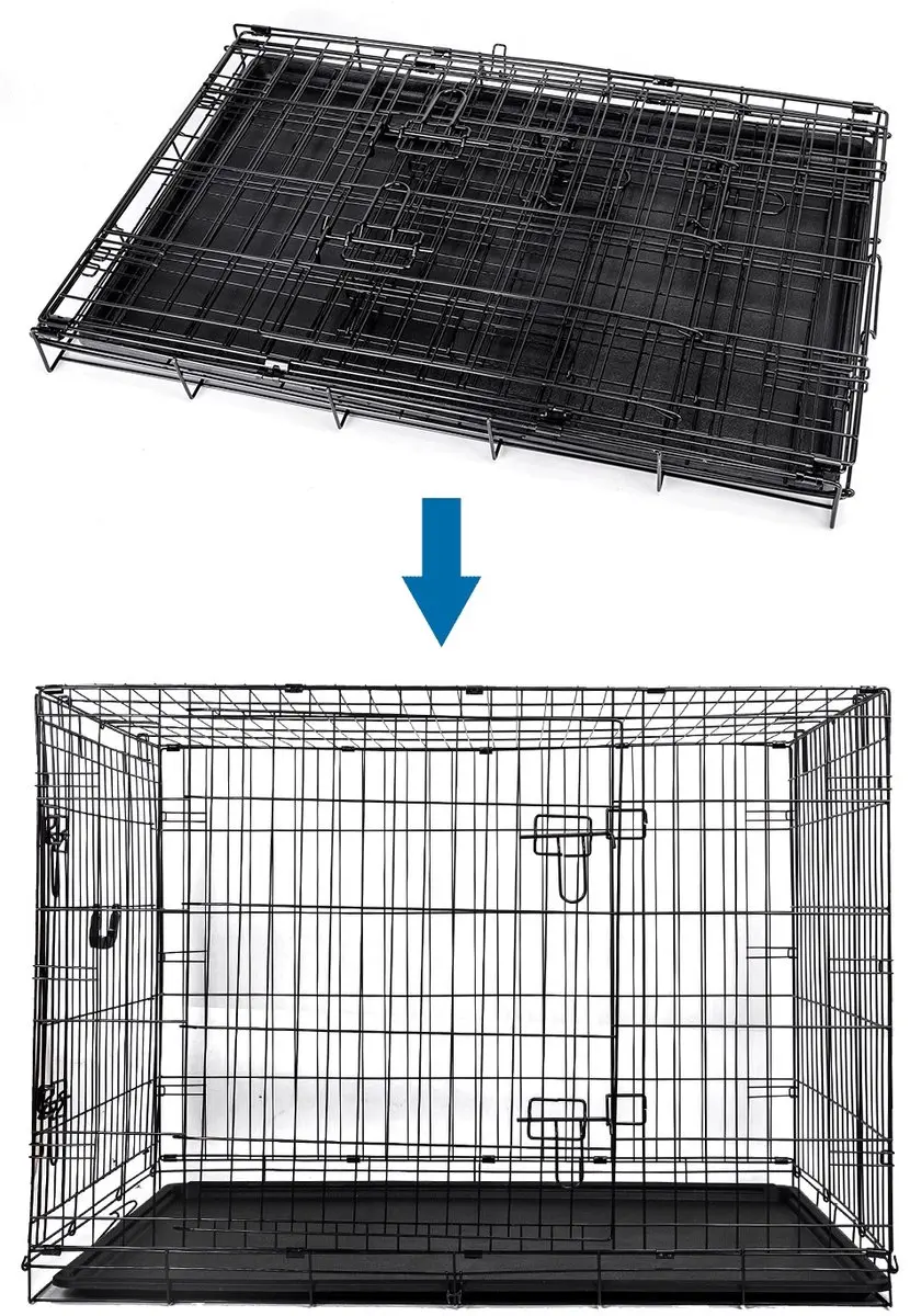 Nobleza Hondenbench XXL - 2 Deuren - 121x76,5x81cm - Zwart