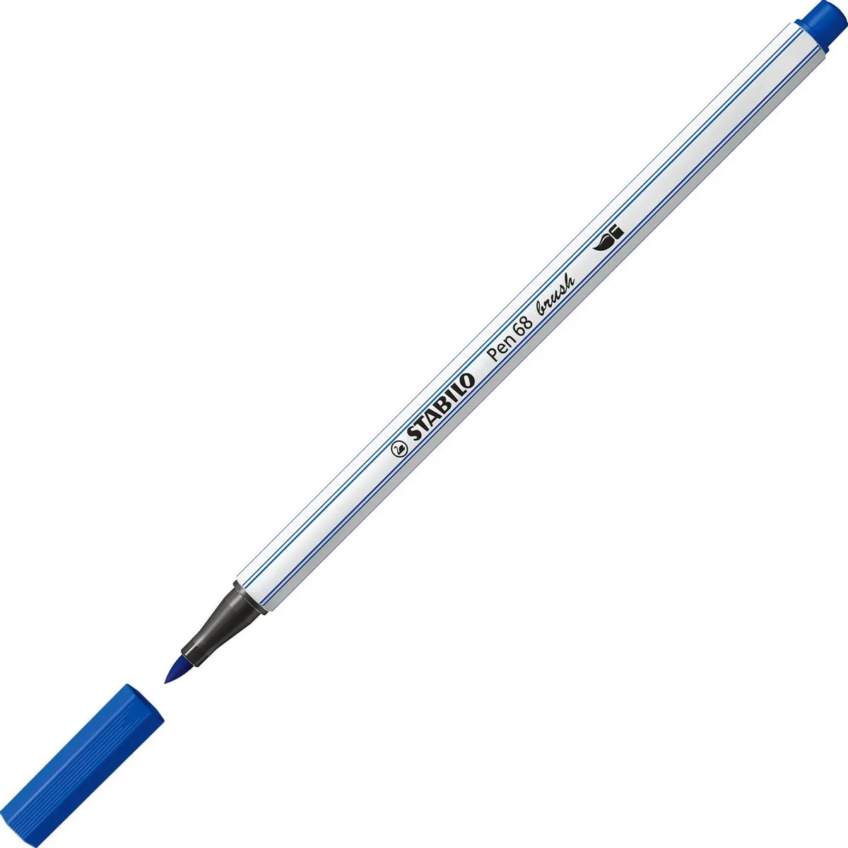 STABILO Pen 68 Brush Ultramarijn Blauw