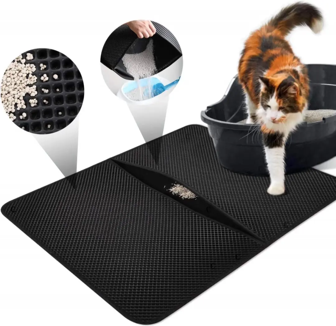 Nobleza Kattenbakmat 60x45cm - 3 Lagen - Zwart