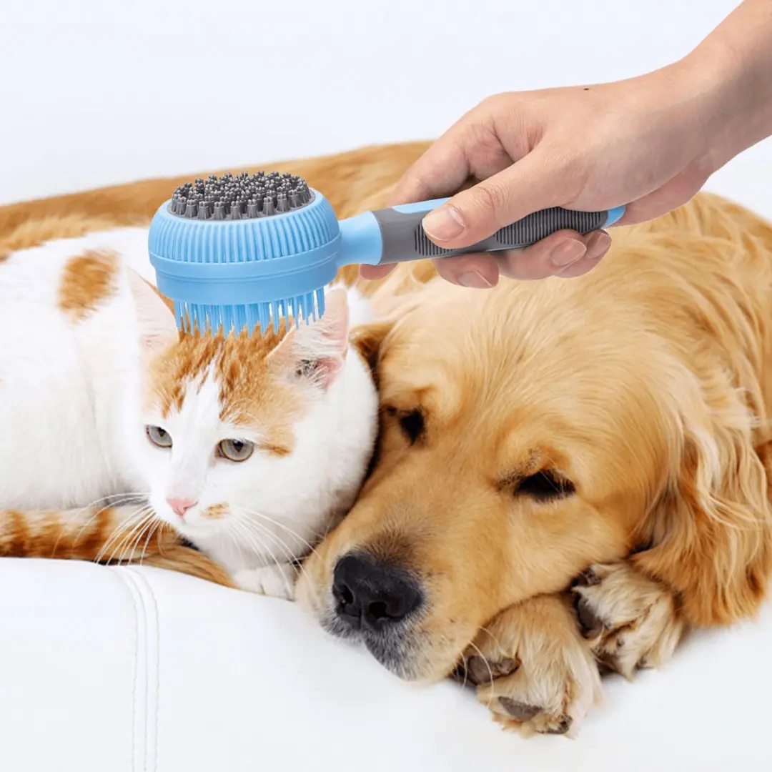 Nobleza Massageborstel voor Honden en Katten - Blauw/Grijs