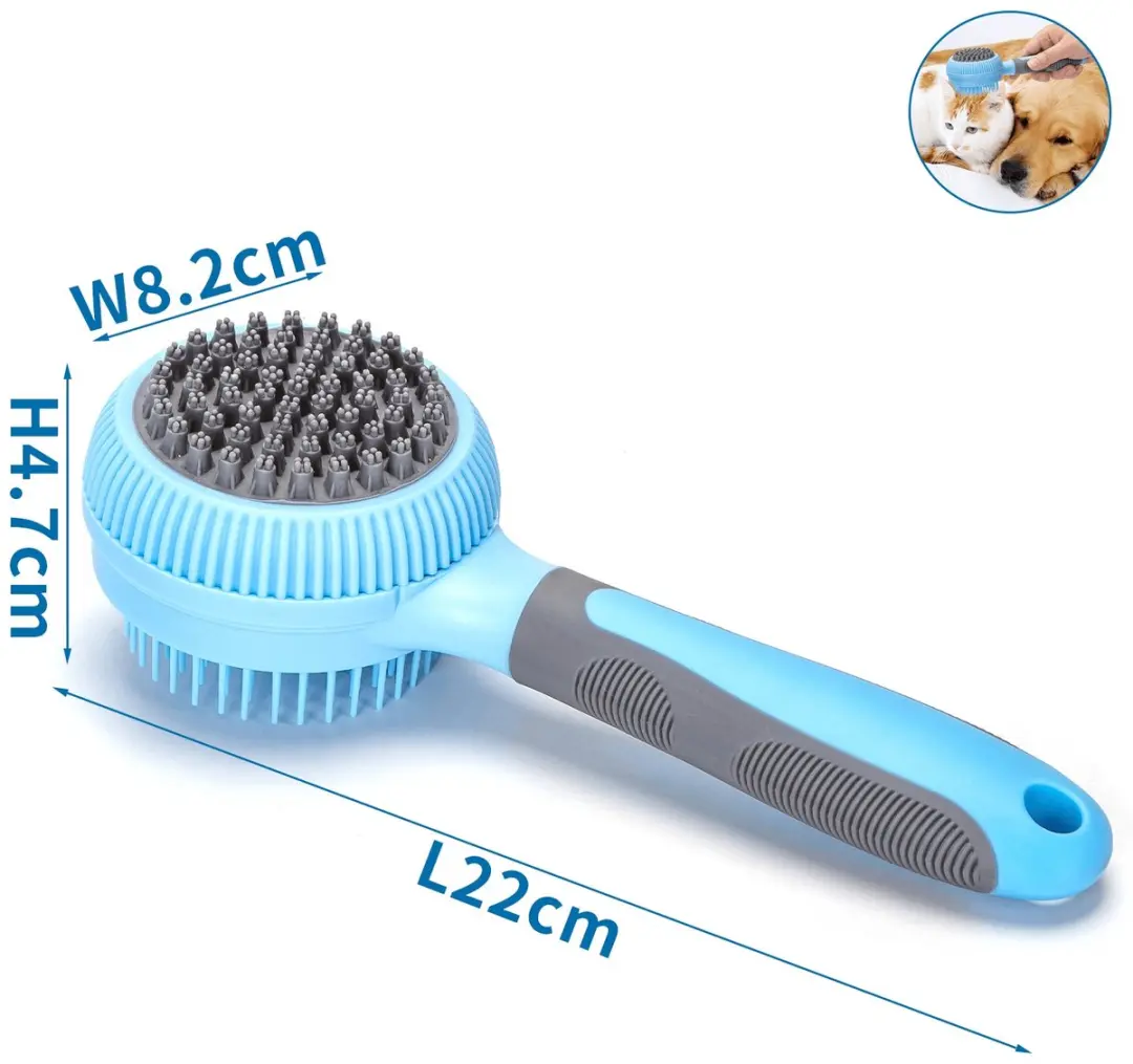 Nobleza Massageborstel voor Honden en Katten - Blauw/Grijs