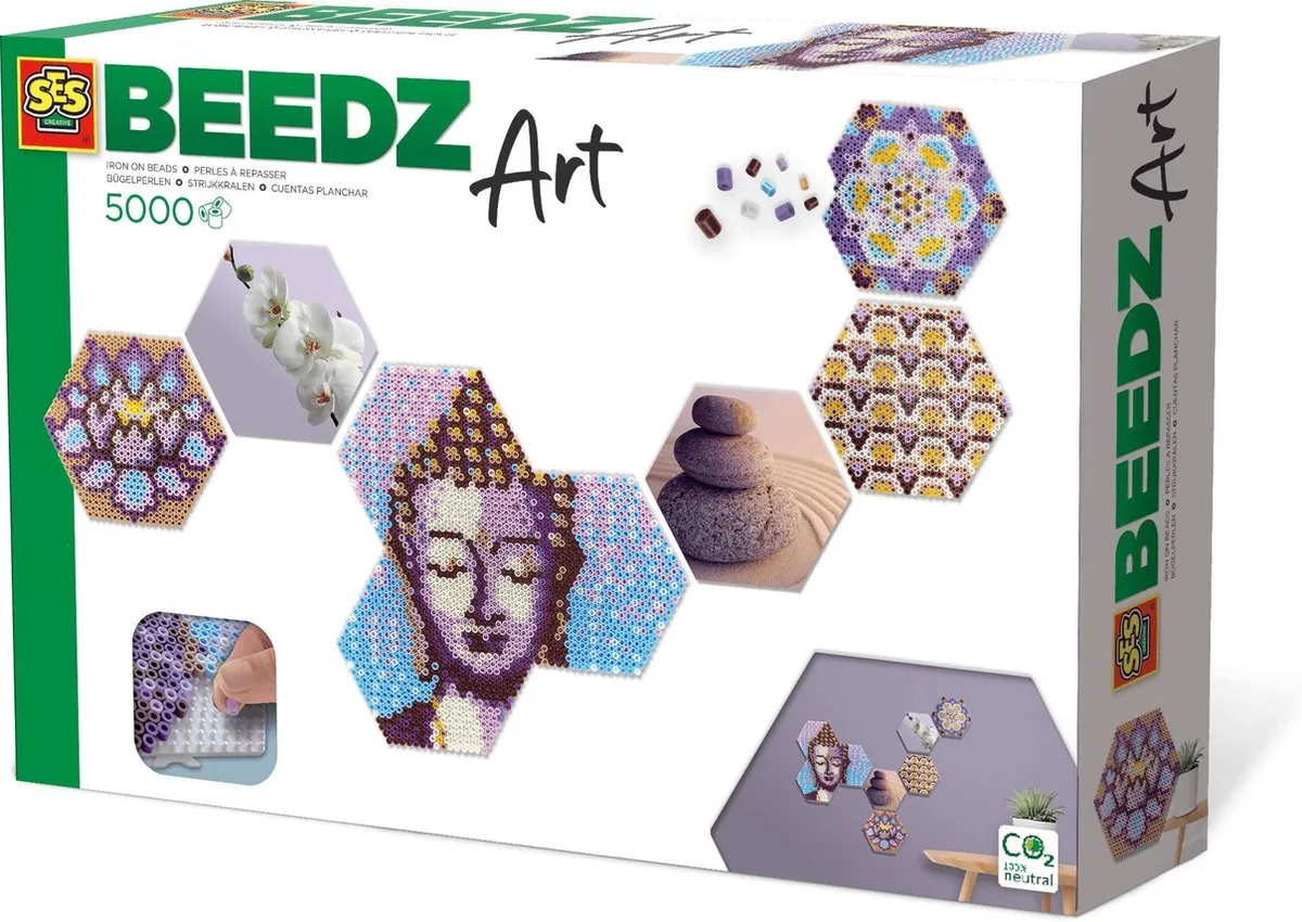 SES Creative Beedz Art Hex Tiles Zen