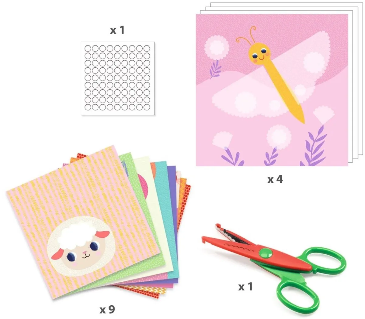 Djeco Knutselset Papier Knippen - Meerkleurig