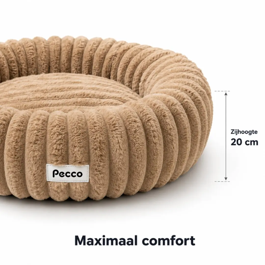 Pecco Orthopedische Hondenmand 100cm - Lichtbruin - 2-in-1