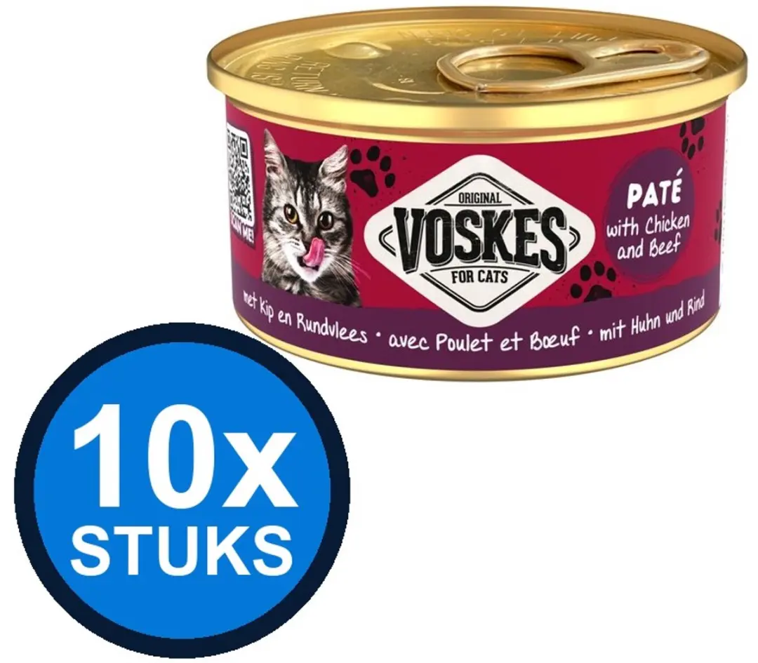 10x Voskes Pate Kip & Rundvlees