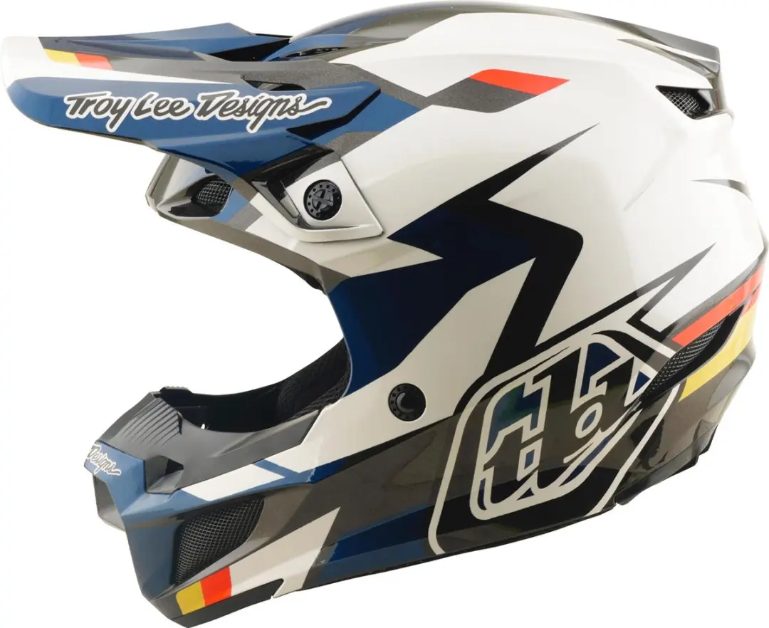 Troy Lee Designs SE5 Polycarbonate MIPS Motocrosshelm - XL - Blauw/wit