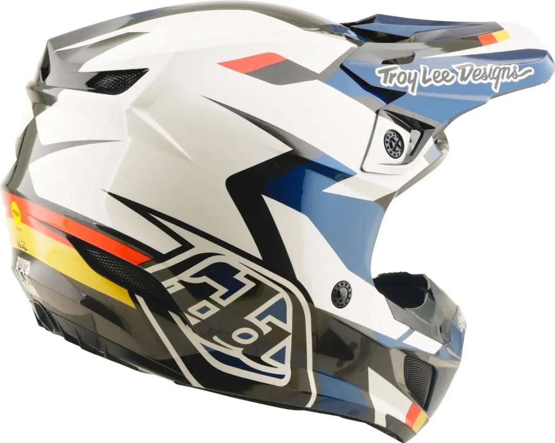 Troy Lee Designs SE5 Polycarbonate MIPS Motocrosshelm - XL - Blauw/wit