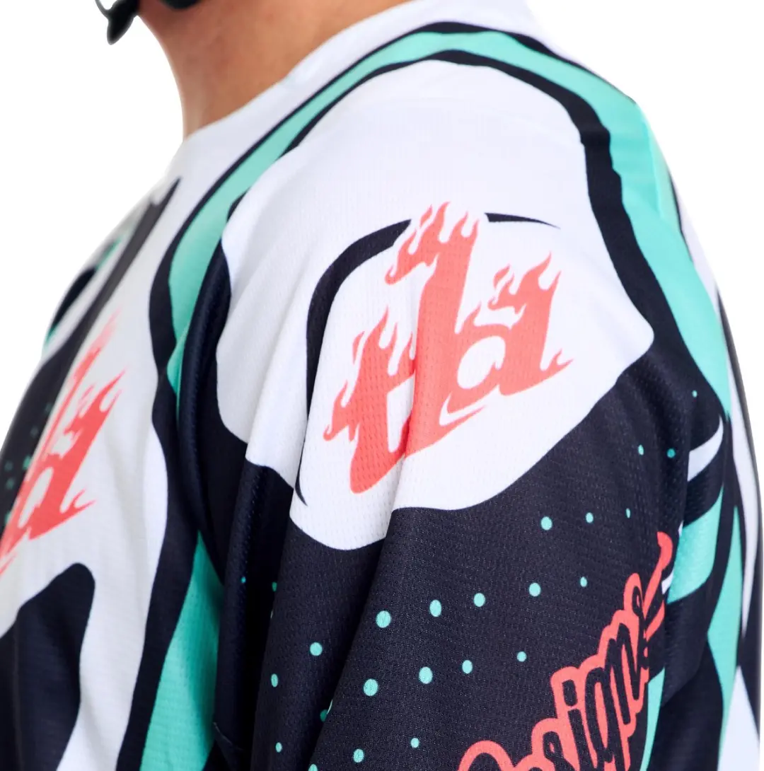 Troy Lee Designs GP Pro Roller Motocross-trui M - Zwart/Turquoise