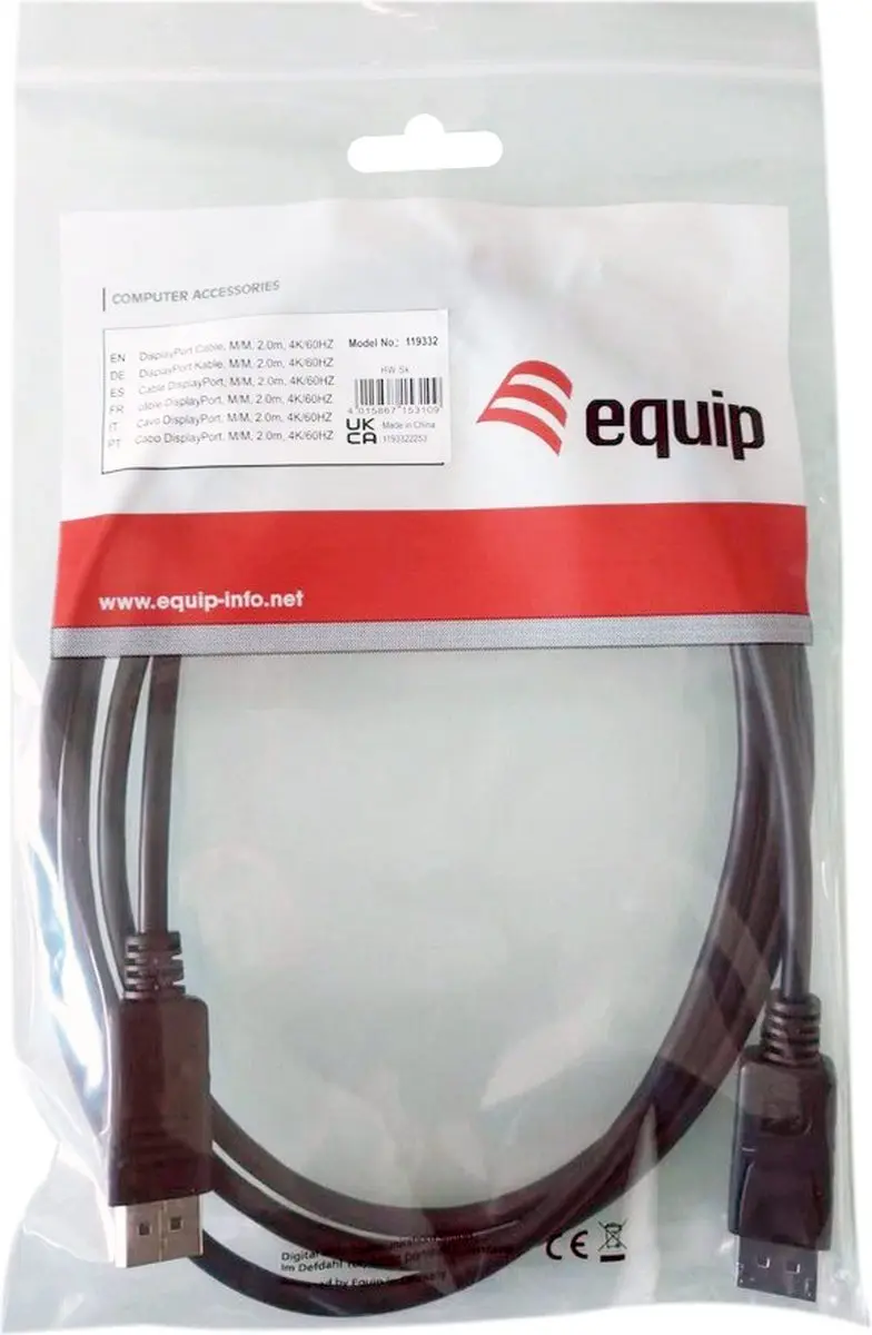 Equip 119332 DisplayPort Kabel 2m - Zwart