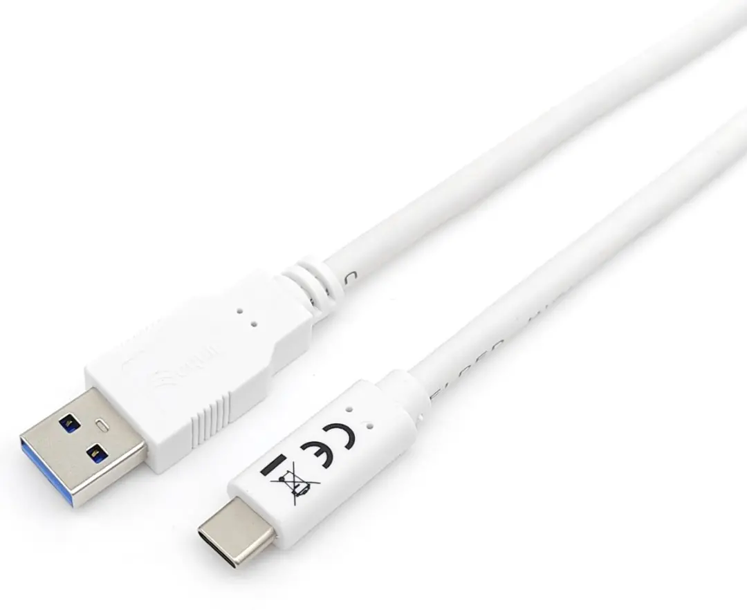 USB-kabel 1 meter USB 3.2 Gen 1 (3.1 Gen 1) USB A USB C Wit