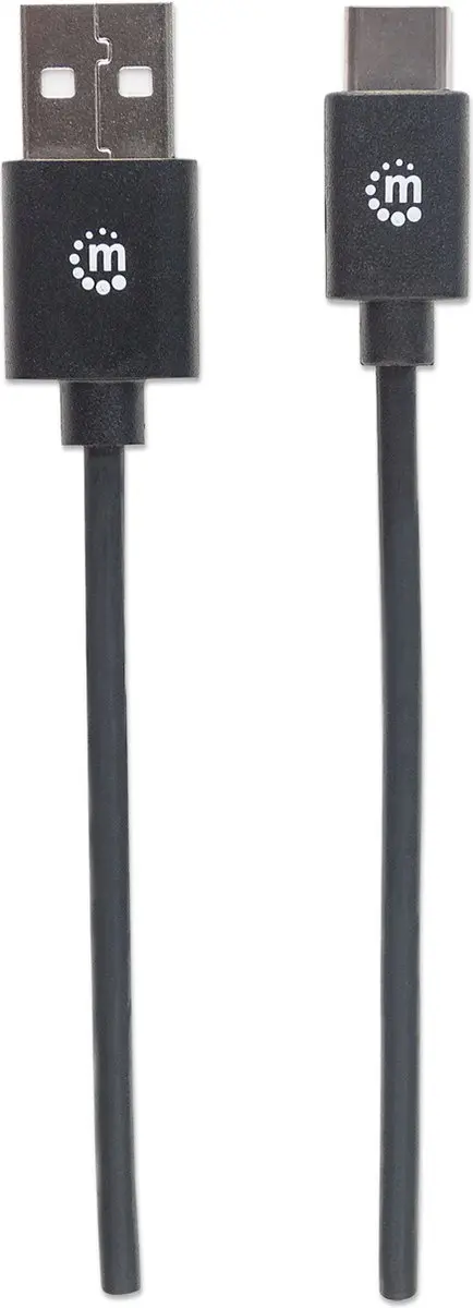 Manhattan USB-kabel 354929 USB-A naar USB-C 2.0m - Zwart - afbeelding 6 van 6
