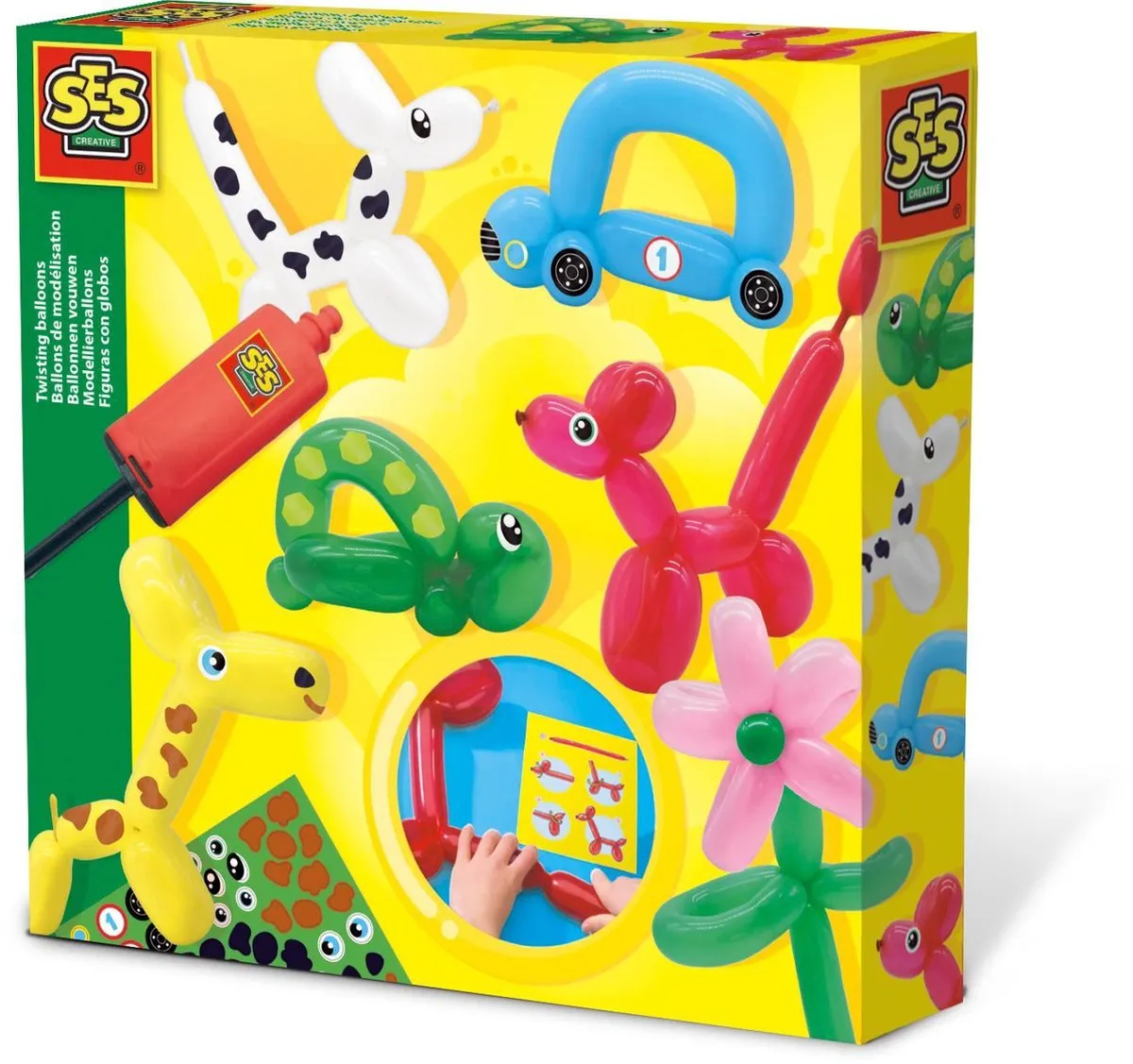SES Creative Modelleerballonnen - 10 Stuks met Pomp & Stickers