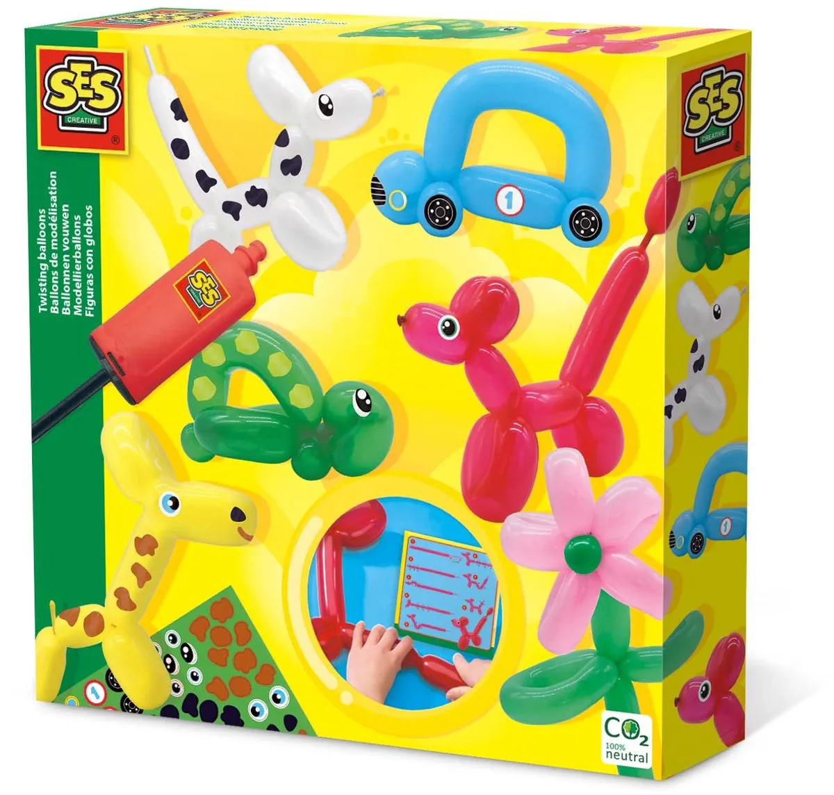 SES Creative Modelleerballonnen - 10 Stuks met Pomp & Stickers