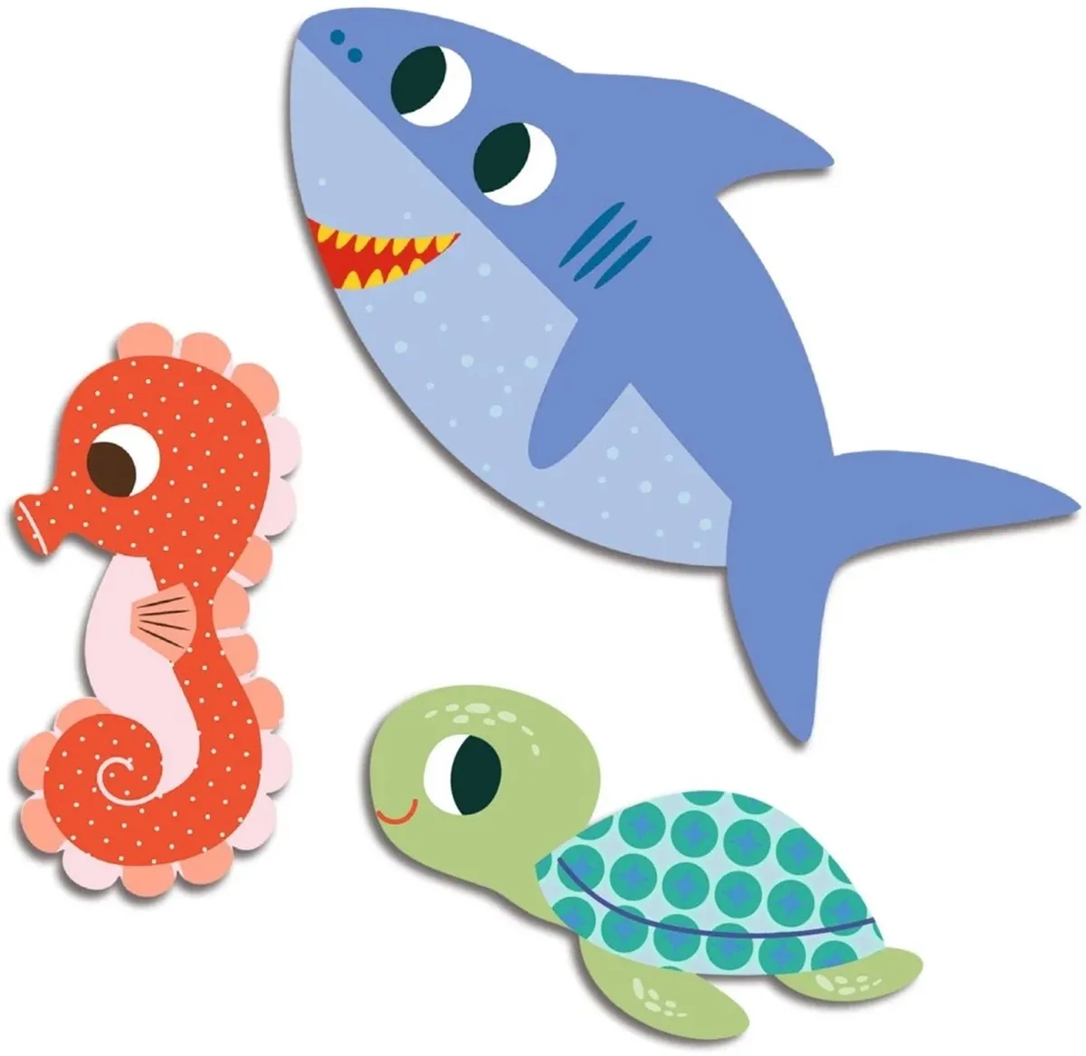 Djeco Houten Zee-Dieren Speelgoed - Multicolor - 62 Stuks