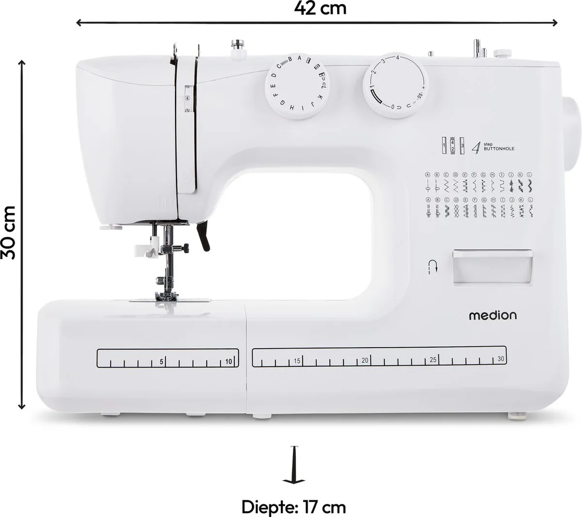 Medion SM60 Naaimachine - 60 Steken - Wit