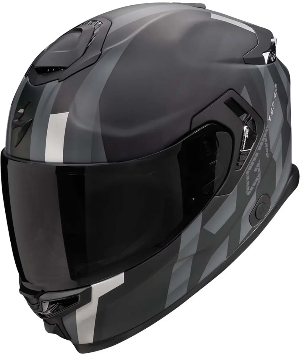 Scorpion EXO-GT SP AIR Touradven Mat Zwart Zilver Integraalhelm