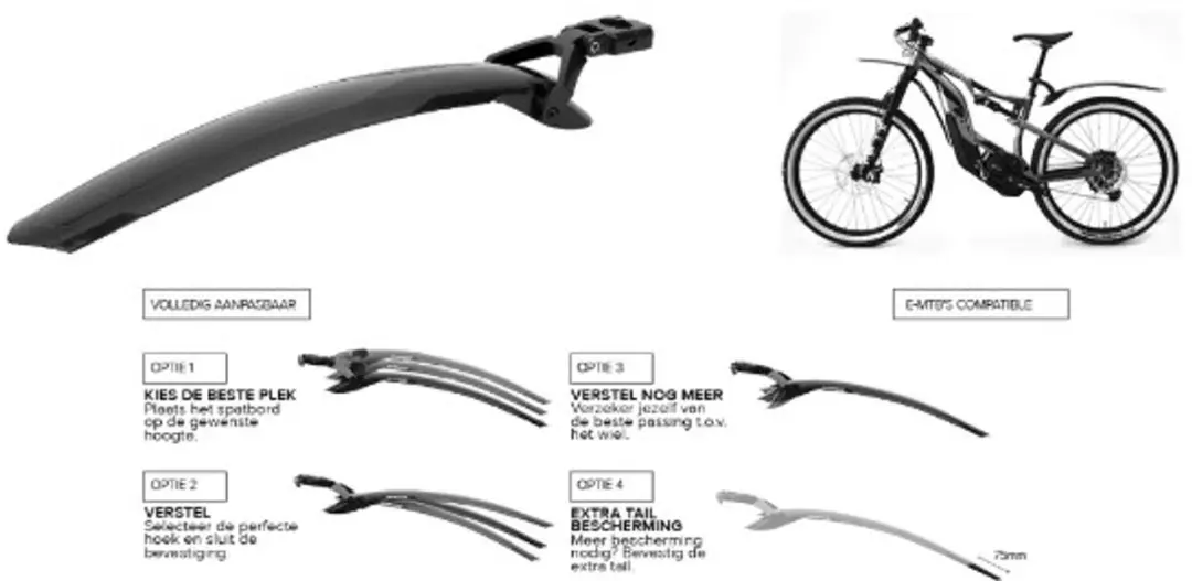 Polisport Mud-Pro Achterspatbord 26/29" - Zwart